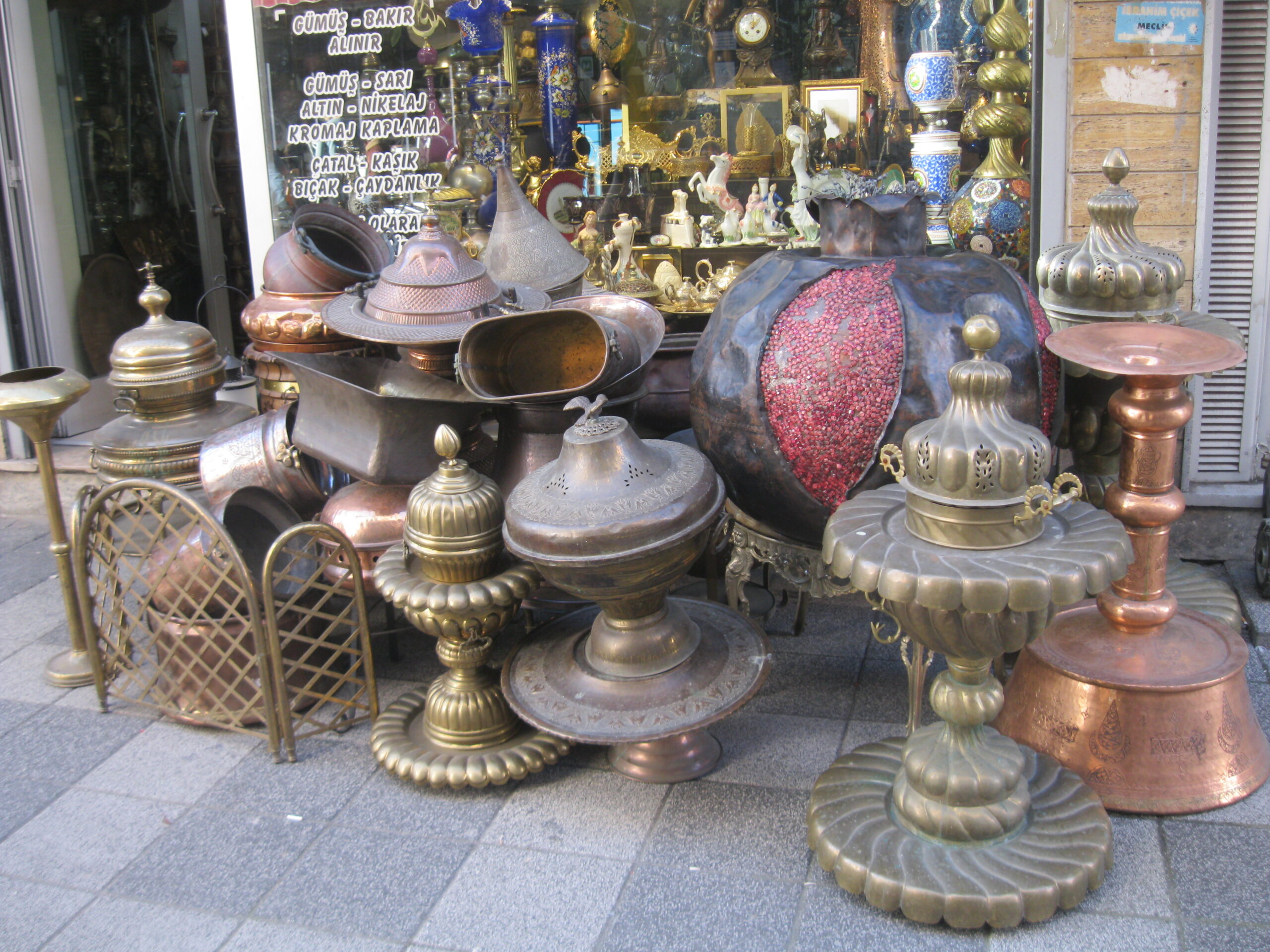 Items for sale at shop on Antique Street Kadikoy